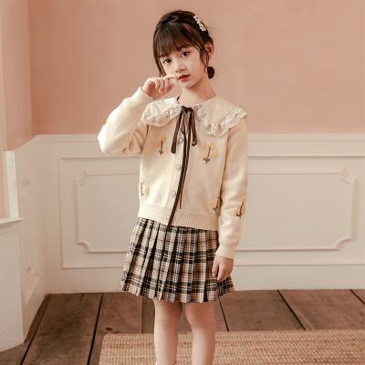 China Girls' 2021 style South Korean coat cardigan sweater knitting sweater wholesale long-sleeved thin section children in autumn for sale