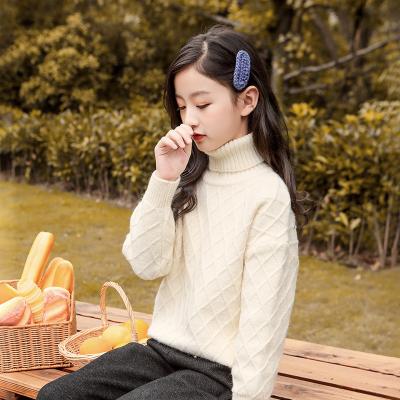 China To keep children warm to fall clothing turtle neck girls 2021 children use white sweater in winters children wear for sale