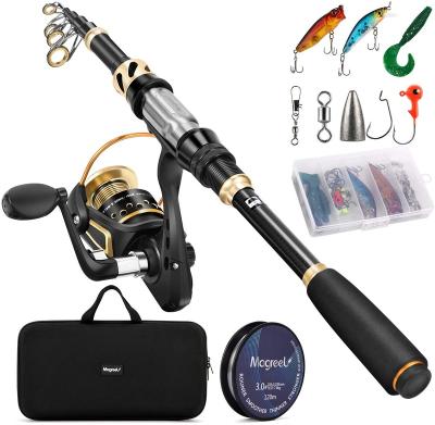 China Carbon Fishing Rod and Reel Combo Set with Fishing Line, Fishing Lures Kit& Accessories and Carrier Bag Feature Weight for sale