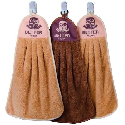 China Coral Fleece Super Hanging Kitchen Muslin Washcloths Baby Face QUICK DRY Hand Towels for sale