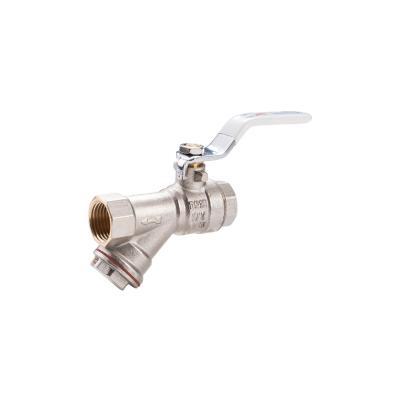 China Wholesale Brass Female 1/2 - 2 Inch Brass Y Strainer Filter Drain Ball Valve for sale