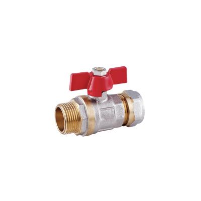 China High Quality Brass Lever Handle Brass Ball Valve Lock Bore for sale