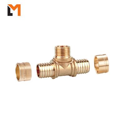 China Good Quality Wholesale Water Pipe Fitting Brass Tee Connector Equal for sale