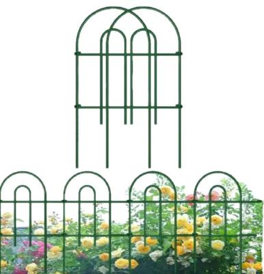 China Decorative Garden Iron Fence Rustproof Green Iron Landscape Wire Folding Fencing for sale