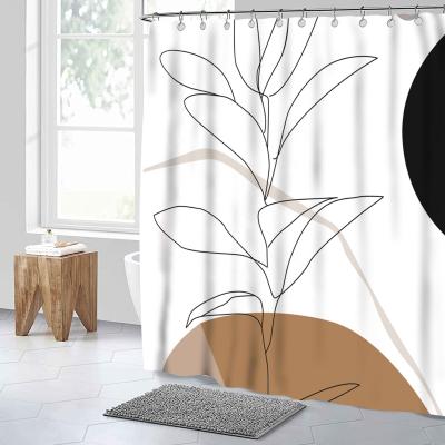 China New Viable Flower Vinyl Bathroom Metal Hooks Brand Name And Designer Fabric Sets Rugs Wholesale Shower Curtain for sale