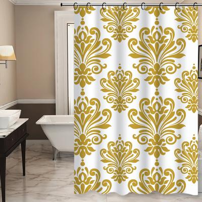 China Amazon Sustainable Hot Sale Printed Shower Curtain Bathroom Accessories Waterproof Bathroom Curtain for sale