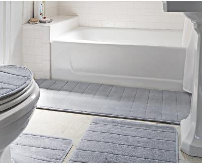 China Durable Bathroom Mat Water Absorbing Memory Foam Mat Non Slip Bath Mat Solid Color 5 Pcs Set for sale