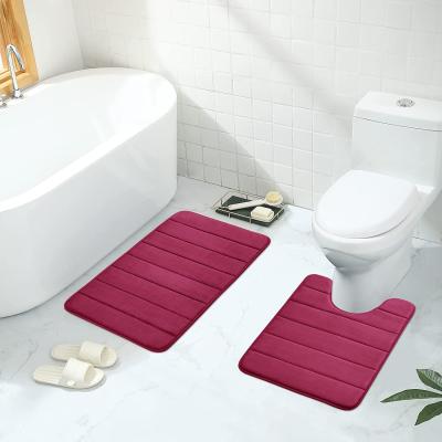 China Sustainable Mat Bathroom Non Slip Door Indoor Mat 2 Pieces Bath Mat Memory Foam for sale