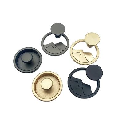 China Hot Light Luxury Style Light Luxury Series Round Stereo Shape Single Hole Copper Brushed Gold Gray Silver Knobs Kitchen Pulls Furniture Knobs for sale