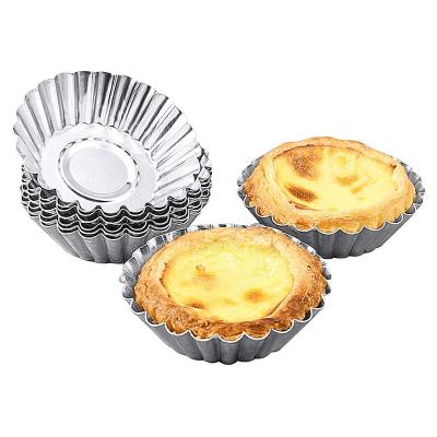 China Viable Premium Reusable Tinplate Egg Mold Tart Cup Cake Tools Jelly Muffin Mold Egg Tart Tart Cup Cake Egg Container Baking Tool for sale