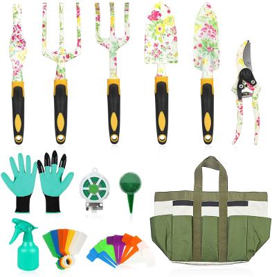 China Brand New Copy Flower Gardening Kit Planting Bonsai Garden Tool Toys Set Colorful And Stainless Kids Mini Home And Garden Tool Set With Bag for sale