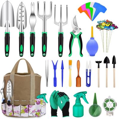 China Wholesale Factory Price Garden DIY Tool Shovel Rake Gift Box Heavy Duty Aluminum Garden Tool Set With Nylon Tote Bag for sale