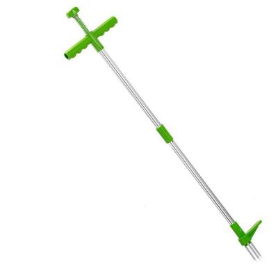 China High Quality 3 Prong Stand Up Garden Weeding Puller Tool, Portable Long Handle Garden Environmentally Healthy Hand Weeding Puller Tool for sale