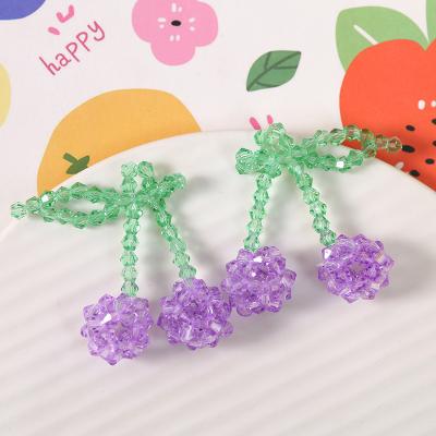 China Earring Accessories Jewelry Making 100pcs Cherry Shape Braided Fruit Cherries Diy Acrylic Beads For Earring/Charm/Bracelet Making Accessories for sale