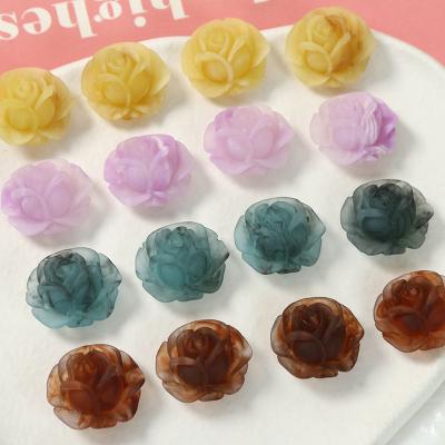 China Jewelry Making DIY Bracelet Necklace Making 100PCS New Tulip Resin Flowers Flatback Cabochons Frosted DIY For Phone Case Earring Accessories Jewelry Making for sale