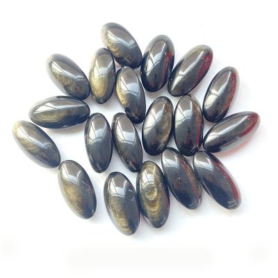 China Europe Factory Price Wholesale High Quality Natural Crystal Stone 6cm Sheen Obsian Palm Golden for sale