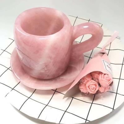 China China High Quality Clear Quartz Cups Lace Crystal Tea Cup Rose Quartz Cups For Gift for sale