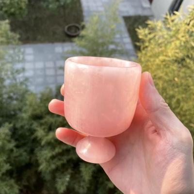 China China High Quality Clear Quartz Cups Lace Crystal Goblet Rose Quartz Crystal Cups For Gift for sale