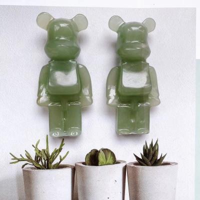 China Wholesale Natural China Crystal High Quality Hand Carving Green Aventurine Epidote Bear for Gifts for sale