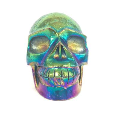 China China Beautiful Angel Aura Crystal Skulls Black Obsidian Skull for Halloween Decoration for sale