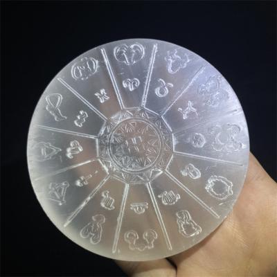 China High Quality Natural China Crystal Crafts Raw Stone Selenite Sticks Zodiac Carving Ornaments For Fengshui Gift for sale