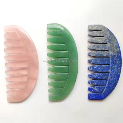 China Wholesale High Quality Natural Gemstone Crystal Comb Rose Quartz Comb Big Size From China For Gifts Stone Crafts for sale