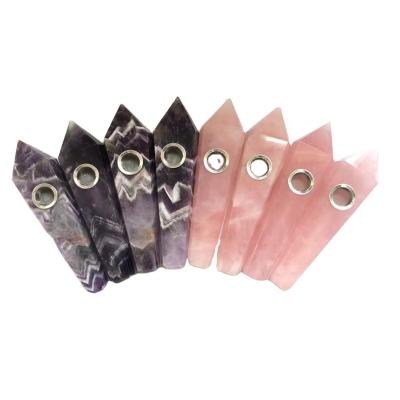 China China Crystal Smoking Pipes Dream Amethyst Smoking Pipes Rose Quartz Smoking Pipes For Gift for sale