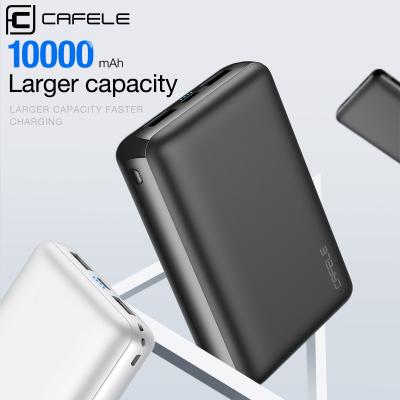 China Cafele Mobile Phone 2020 Indicator Light Charging 10000 mAh Capacity Power Bank 2 USB Ports Charger Power Bank 5V 2.1A for sale