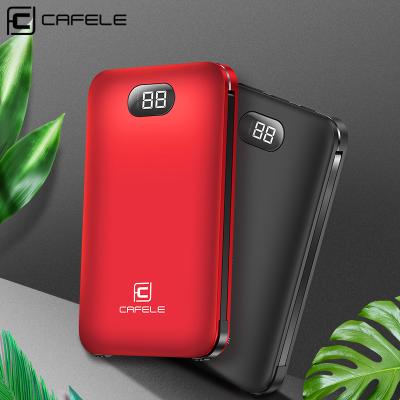 China LED 2 PORTS Cafele Mini 3 High Capacity Ports Power Bank Led Digital Mobile Power Bank Portable Multi Power Charger for sale