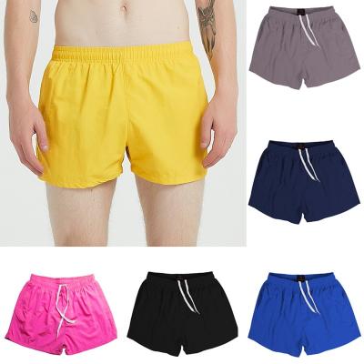 China Plus Size Surf Shorts Pocket Boxer Swim Trunks Quick Dry Swim Trunks Sunmmer Men's Pure Color Elastic Sports Common Wear Beach Shorts for sale