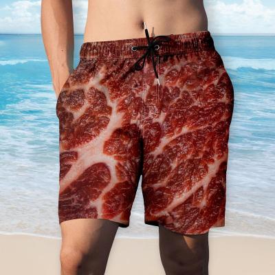 China Plus Size Summer Men's Food Realistic 3D Printed Surfing Beach Quick Dry Loose High Waist Drawstring Pocket Swimming Trunks Shorts#g4 for sale