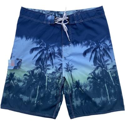 China SIZE 28-30-32-34 Waist Men Flat Boardshorts QUICK DRY Surfing Pants Roped Got Coconut Trees Gradational for sale