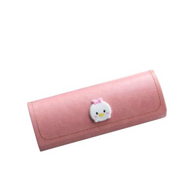 China Fashional Glass Case Cartoon Logo PU Glasses Case Kids Student Anti-Pressure Glasses Case Leather Case for sale