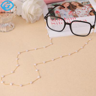 China fashion & chest of drawers & New Soft High Quality Heart Shaped Pearl Glasses Chain Women Glass Chain for sale