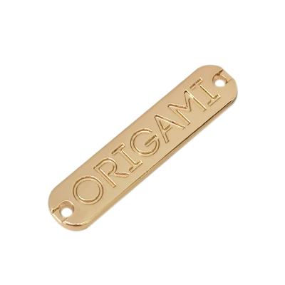 China Durable Zinc Alloy Band Logo Engraved Metal Tags Custom Clothing Metal Tag Plate for sale