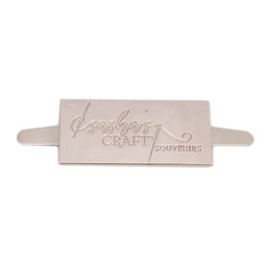 China Custom engraved decorative zinc alloy metal logo metal plate nameplates name tags tags for handbags for sale