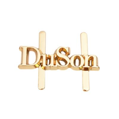 China Custom Fashion Metal Metal Label Letter Logo Zinc Alloy Metal Clip Plates Label Tags For Handbags for sale