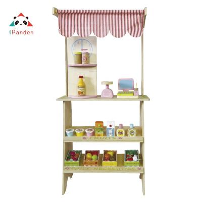 China Pretend Play Ipanden Market Store Pretend Store Mini Wooden Play Toys For Children for sale