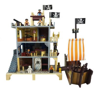 China Wooden DIY TOY New Design Pretend Play Pirate Doll House Toys for Boys and Girls Gabbys Doll House for sale