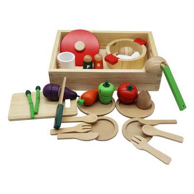 China Hot selling wooden vegetable cutting toy, corte de juguete verduras, wooden cutting toy set for kids for sale