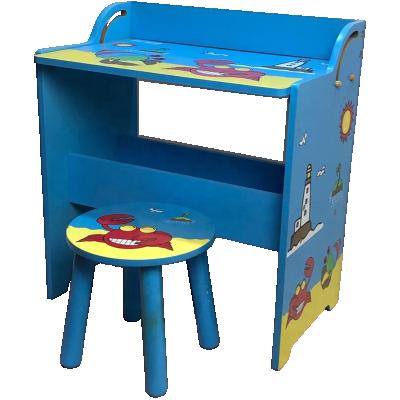 China New Environmental Material Design Wooden Storage Kids Table And Chair Wooden Furniture Set For Kids for sale