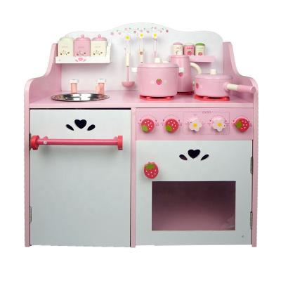 China Children's Toys Kitchen Play House Wooden Fridge Toy Set For Kids Kitchen Set Wooden Baking Toy for sale