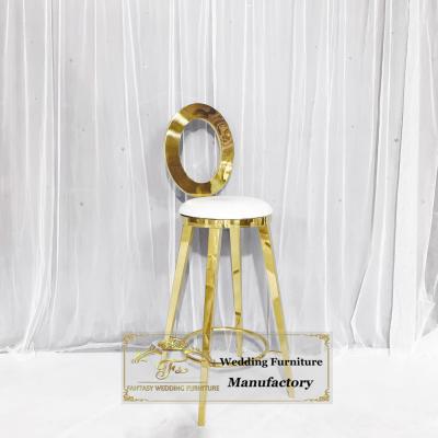 China Hot Selling Modern Gold O Back Stools High Bar Chairs For Bar Table for sale