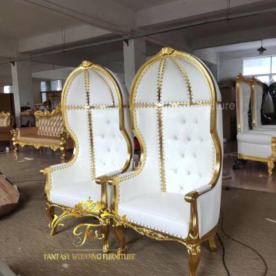 China Modern High Back Stylish Pink Cage Chairs For Groom And Bride for sale