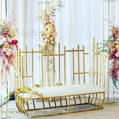 China Modern Design Stainless Steel Gold Throne Decor Chairs Luxury Wedding for sale