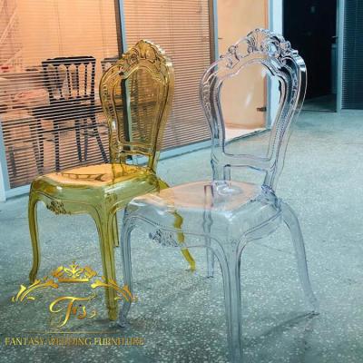 China Modern Wholesale Hotel Furniture Clear Resin Banquet Wedding Dining Chair for sale