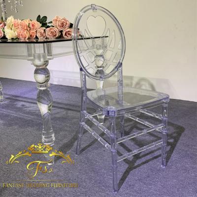 China Modern Crystal Clear Outdoor Wedding Plastic Chiavari Dining Chairs for sale