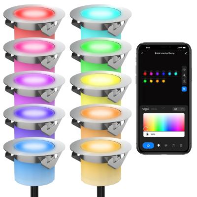 China 2022 Residential New Smart Led Deck Light Low Voltage Wifi RGB LED Deck Light Buried Underground Light Fit For Alexa Google Home for sale