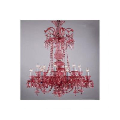 China Modern European style chandelier hotel clothing store light red romantic crystal chandelier lighting LED for sale