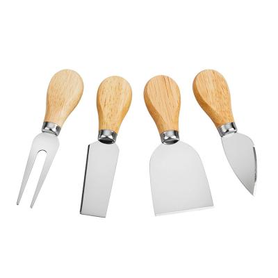 China MJ Wood Handle Classic Wholesale Custom Bamboo Mini Cheese Slicer Tools Cheese Cutter Knife Set for sale